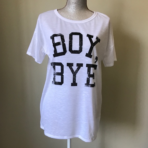 Boy, Bye! White Oversized Graphic T-Shirt - Picture 6 of 8